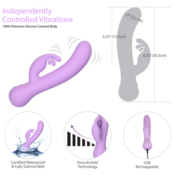 Swan Empress - Dual Vibrator - Rechargeable - Lavender