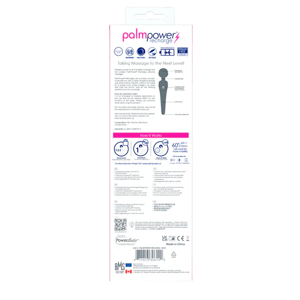 PalmPower® Recharge Massage Wand – Blue