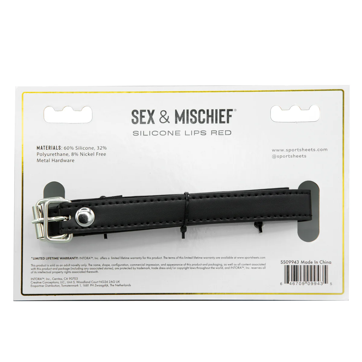 Sportsheets Sex & Mischief - Silicone Lips Bondage Gag-Red