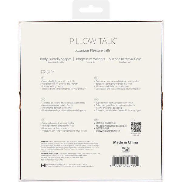 Pillow Talk Frisky - Kegel Balls - Teal