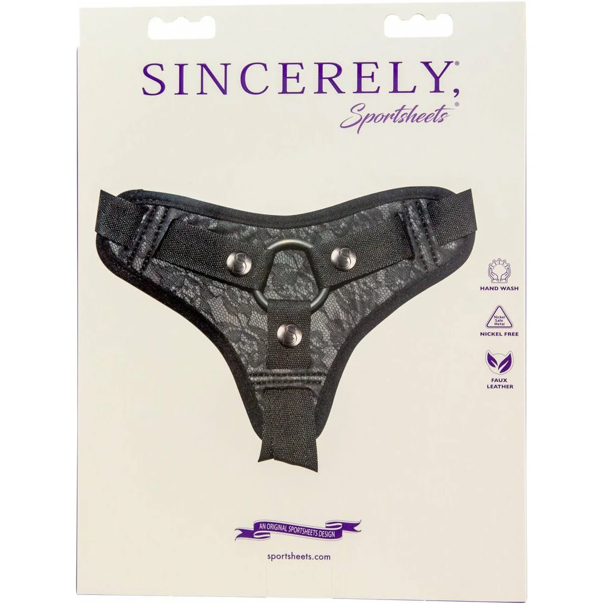 Sportsheets Sincerely - Lace Strap-On - Black