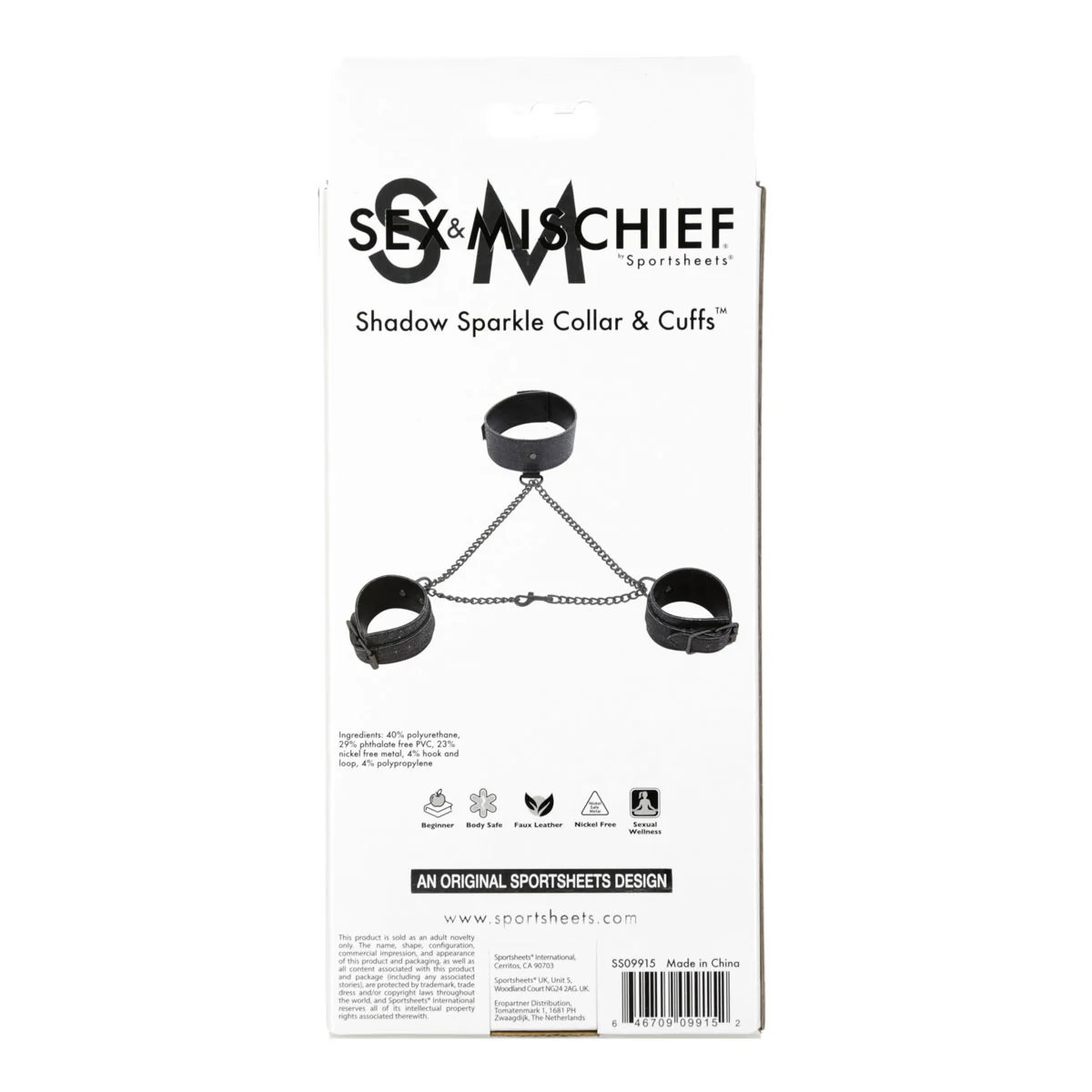 Sportsheets Sex & Mischief Shadow Sparkle Collar & Cuffs