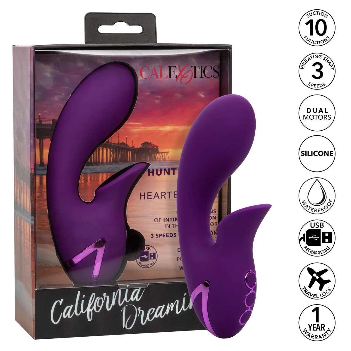 CalExotics® - California Dreaming Huntington Beach Heartbreaker Vibrator – Purple