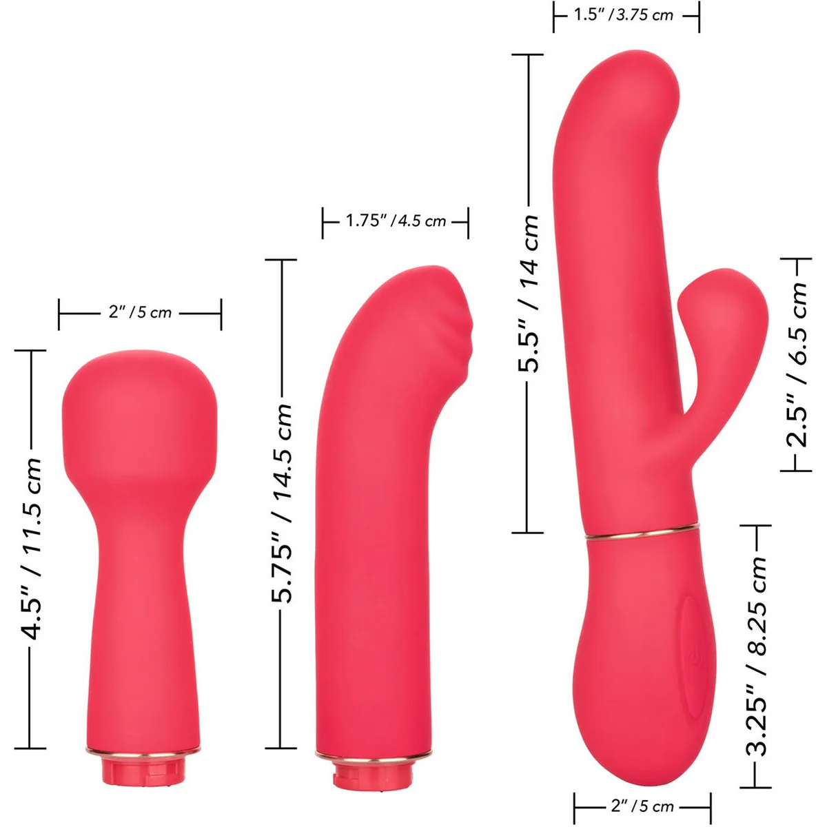 CalExotics In Touch Passion Trio Kit – Interchangeable Vibrator – Pink