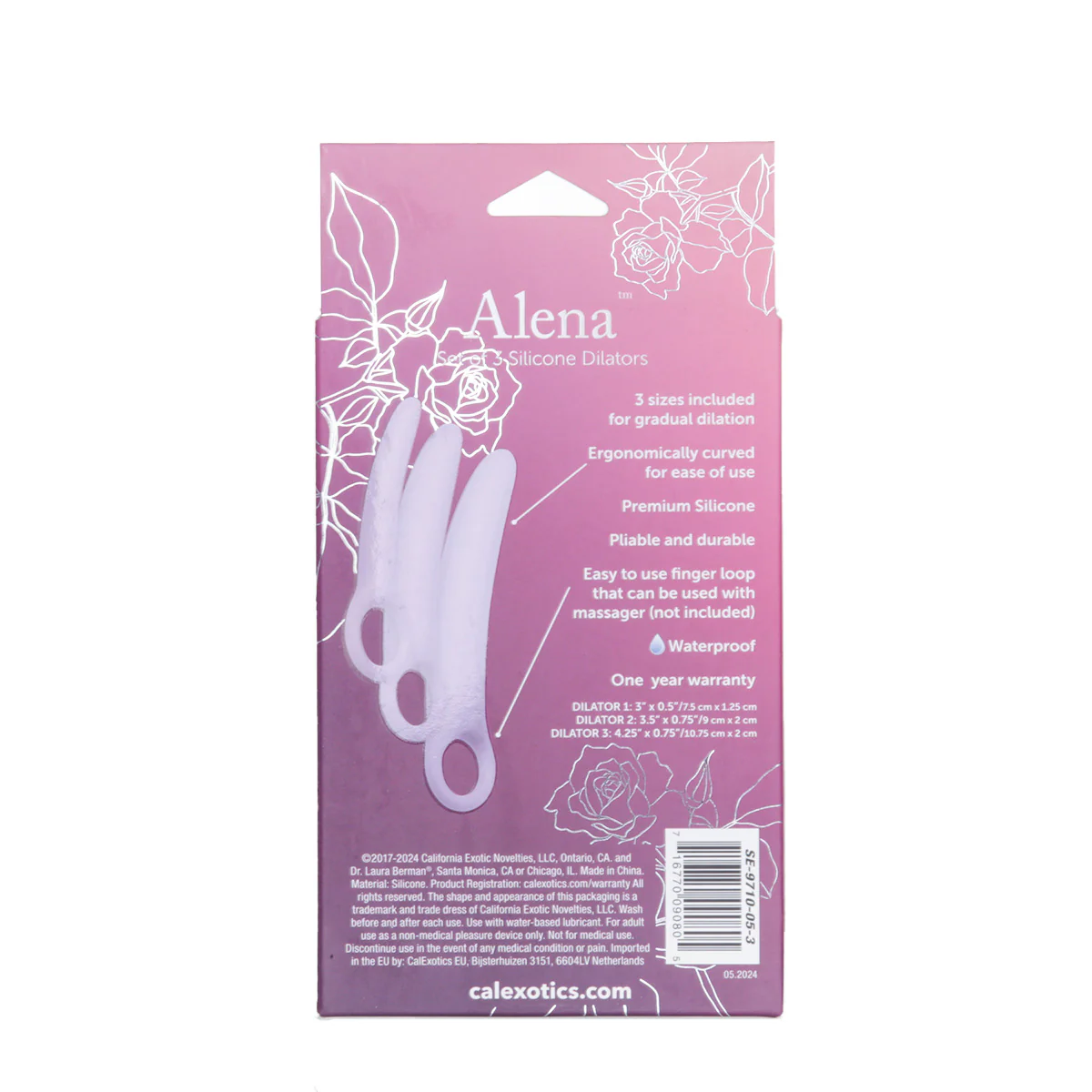 Cal Exotics® Dr. Laura Berman® Alena™ – Set of 3 Silicone Dilators – Purple