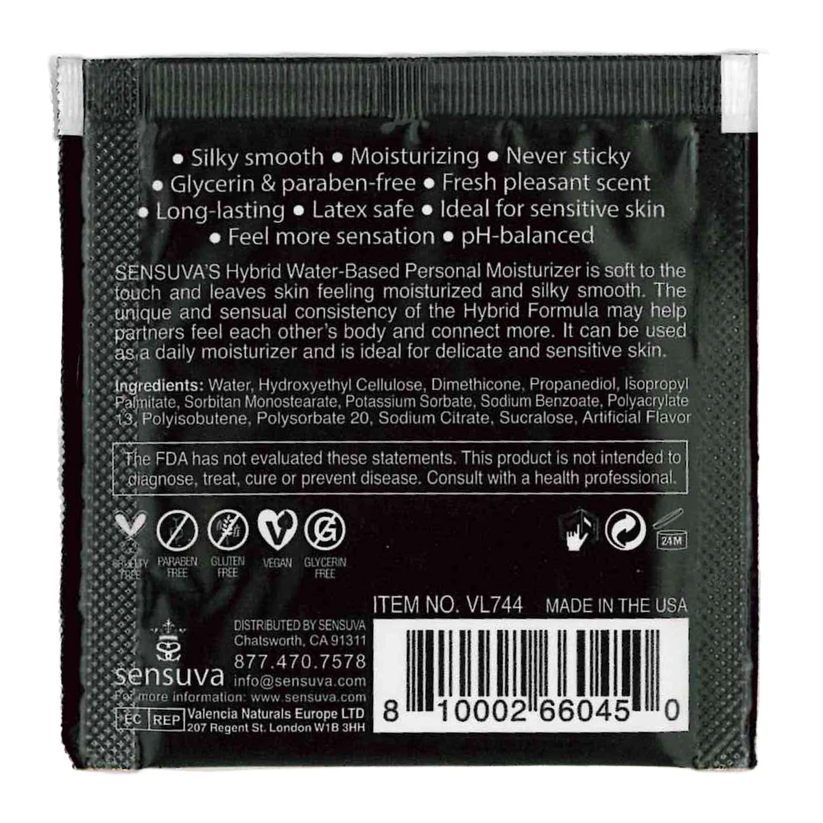 Sensuva – Hybrid Formula Personal Moisturizer - Caramel Apple - Foil 6ml/0.20 fl oz.