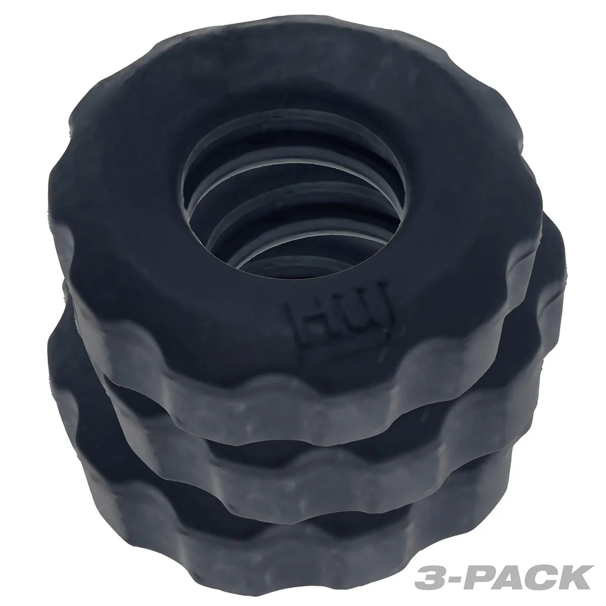 Oxballs - Hünkyjunk™ - Super Huj No Roll C-Rings – 3 pk – Black