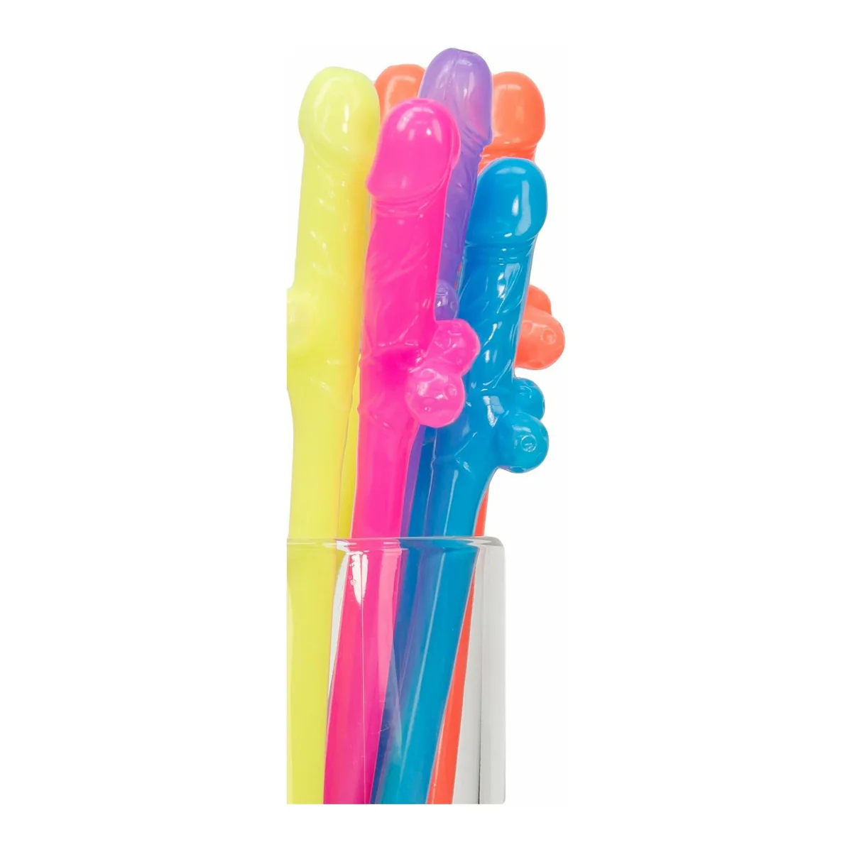 TYTF Dicky Sipping Straws - Neon Colors - 10pc Set