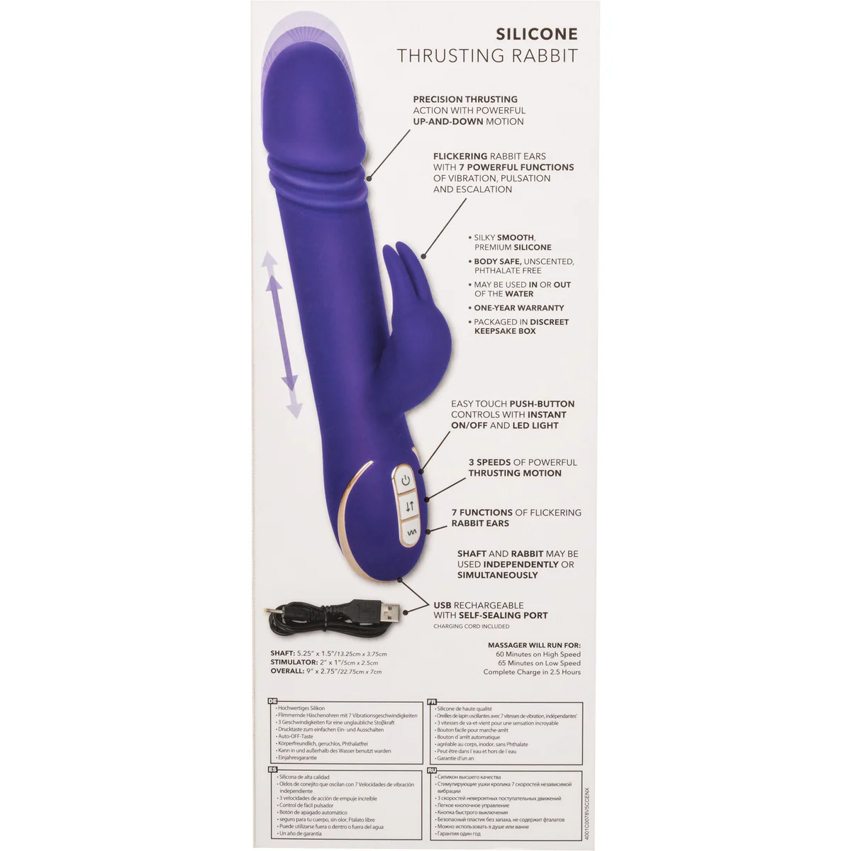 CalExotics Jack Rabbit Signature - Silicone Thrusting Rabbit - Purple