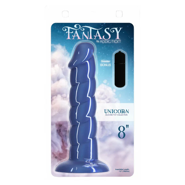Addiction Fantasy – Unicorn Dildo – 8” – Blue