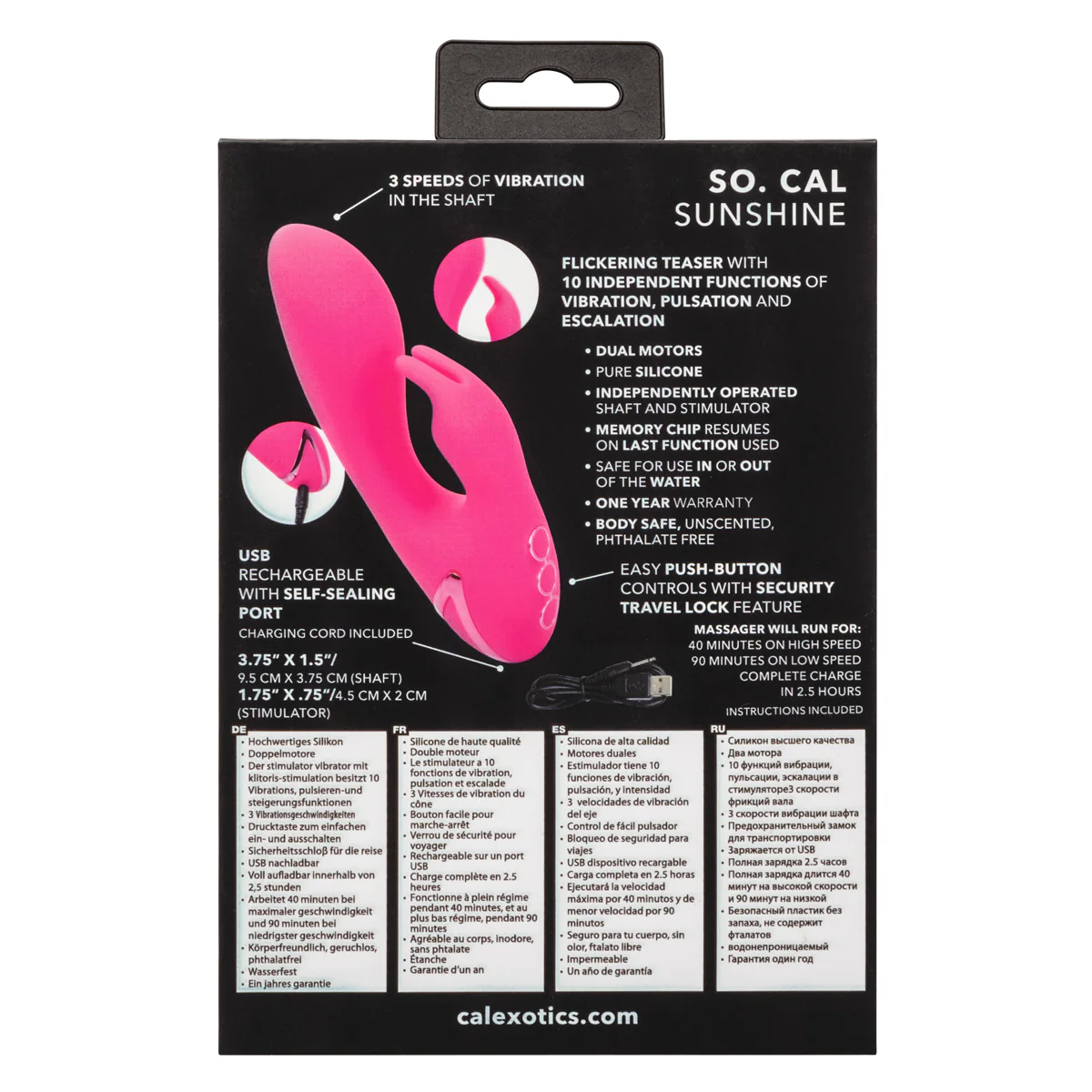 CalExotics® - California Dreaming - So. Cal Sunshine Vibrator – Pink