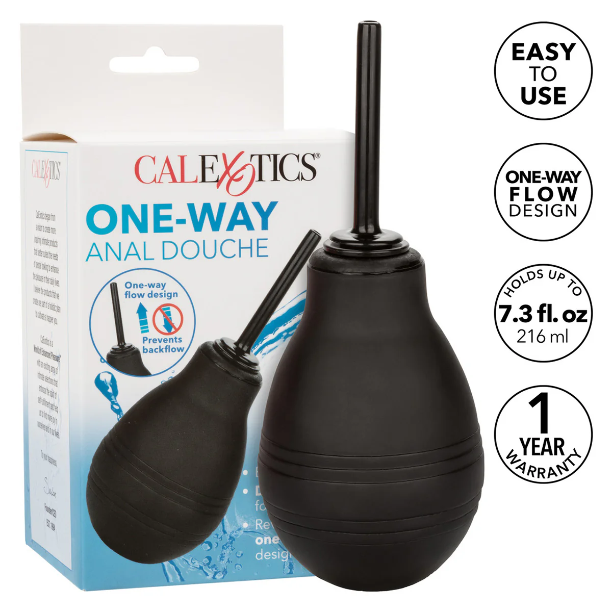 CaleXOtics One Way Anal Douche - Black