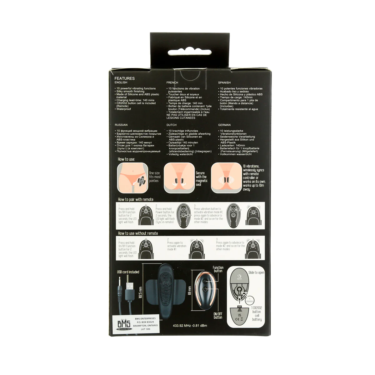 Seven Creations – Secret Vibe - Rechargeable Panty Vibrator - Black