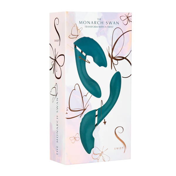 The Monarch Swan®- Transform With A Twist Vibrator & Stimulator - Teal