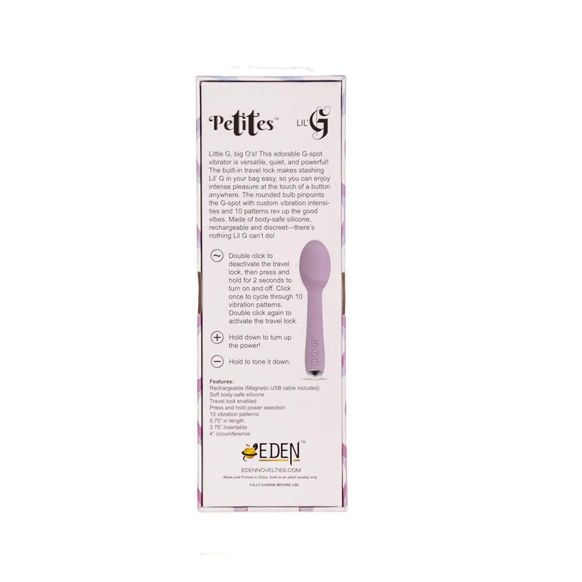 Eden Novelties Petites Lil G Vibrator - Purple