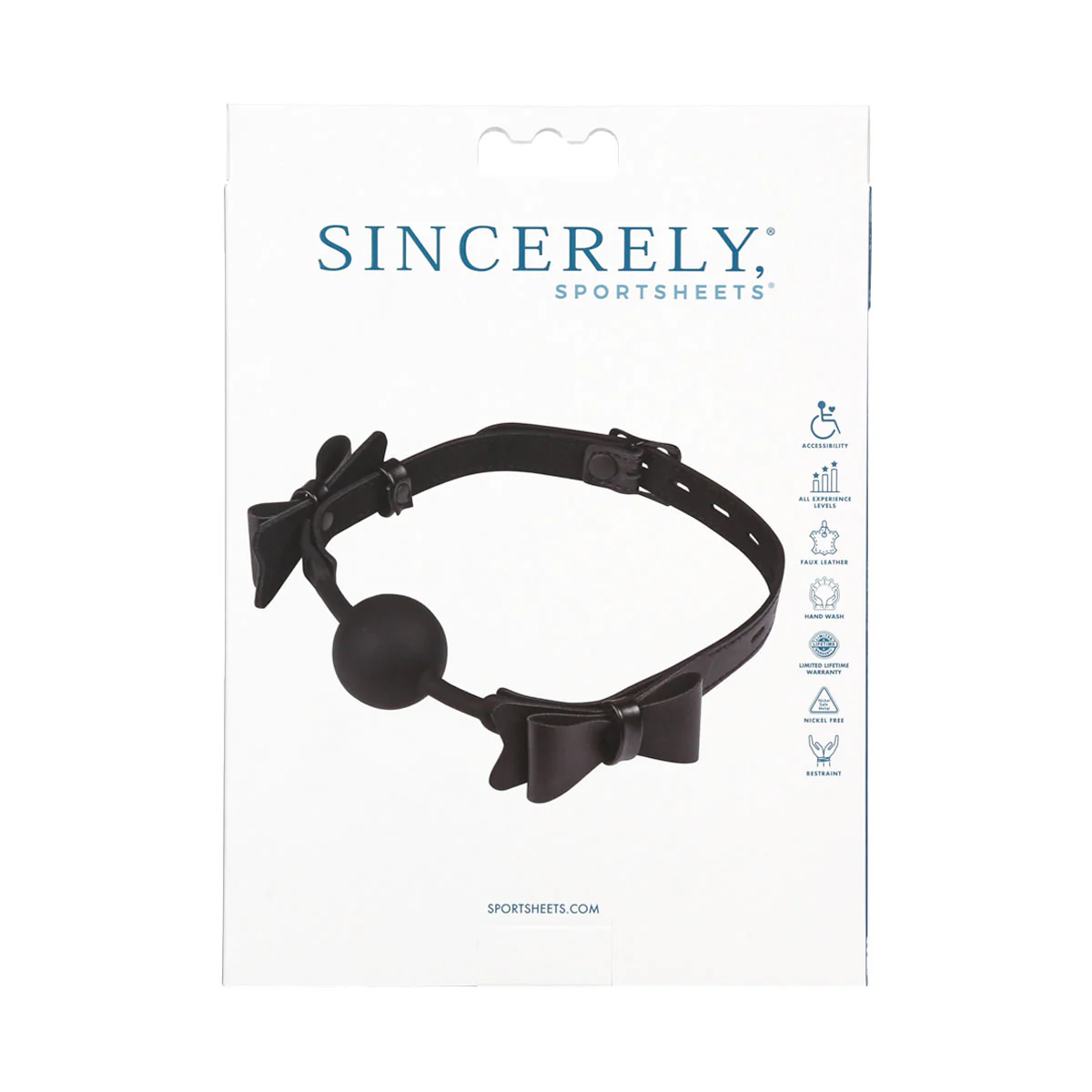 Sportsheets - Sincerely -  Bow Tie Ball Gag - Black