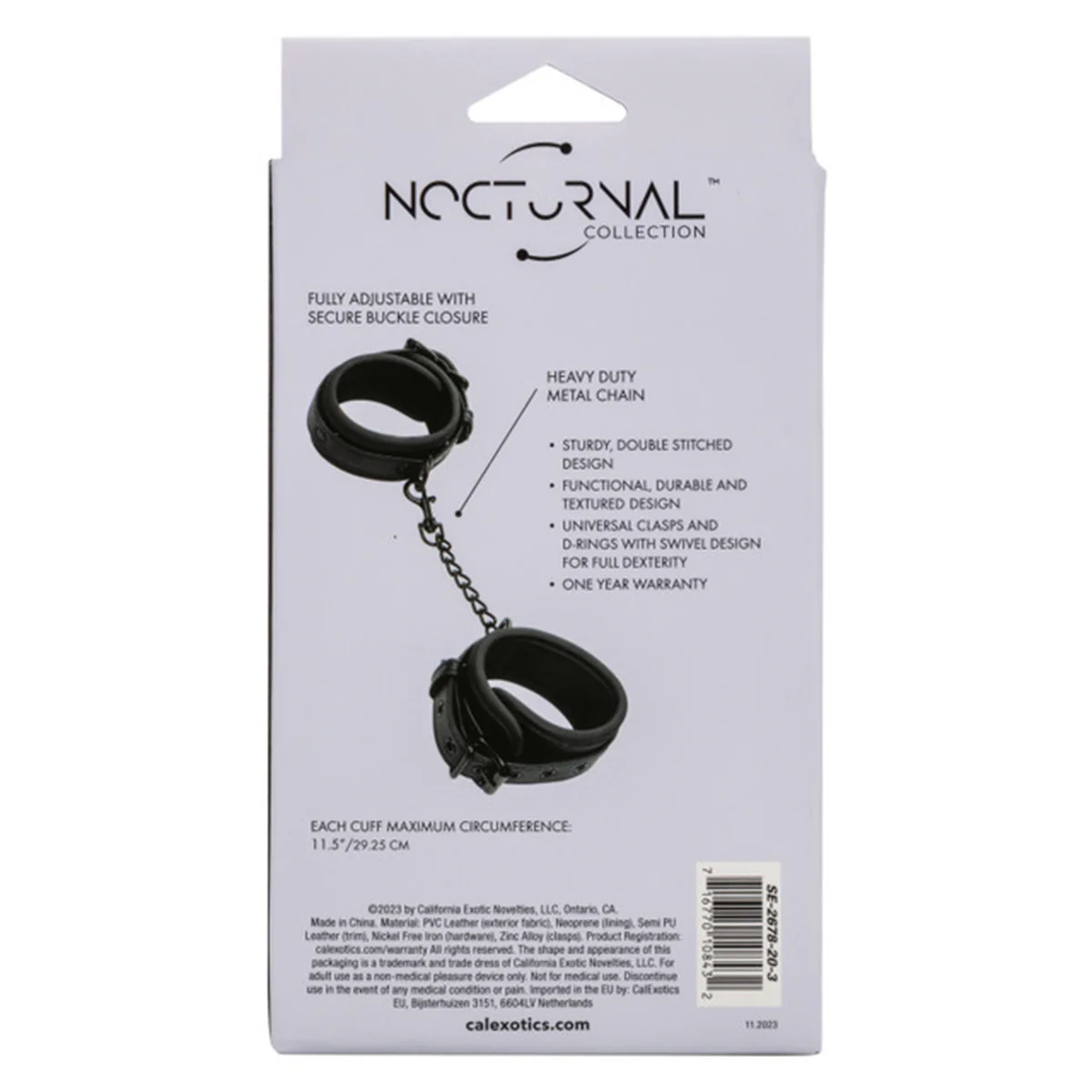 CaleXOtics Nocturnal Collection Ankle Cuffs - Black