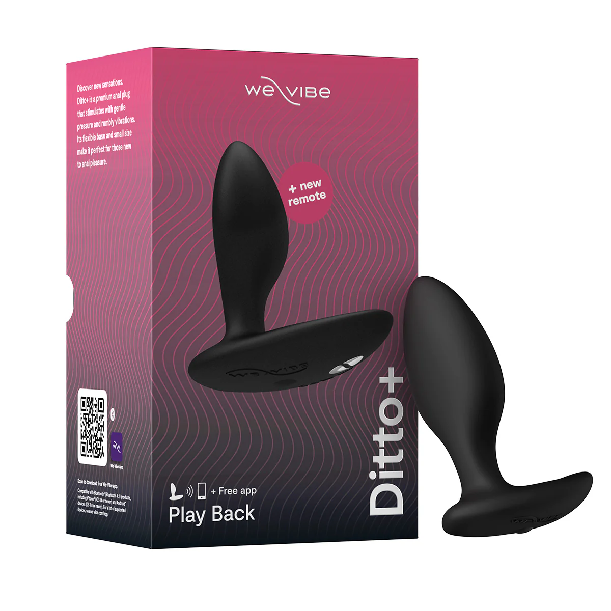 We-Vibe® - Ditto+ - Vibrating Anal Plug with Remote - Satin Black