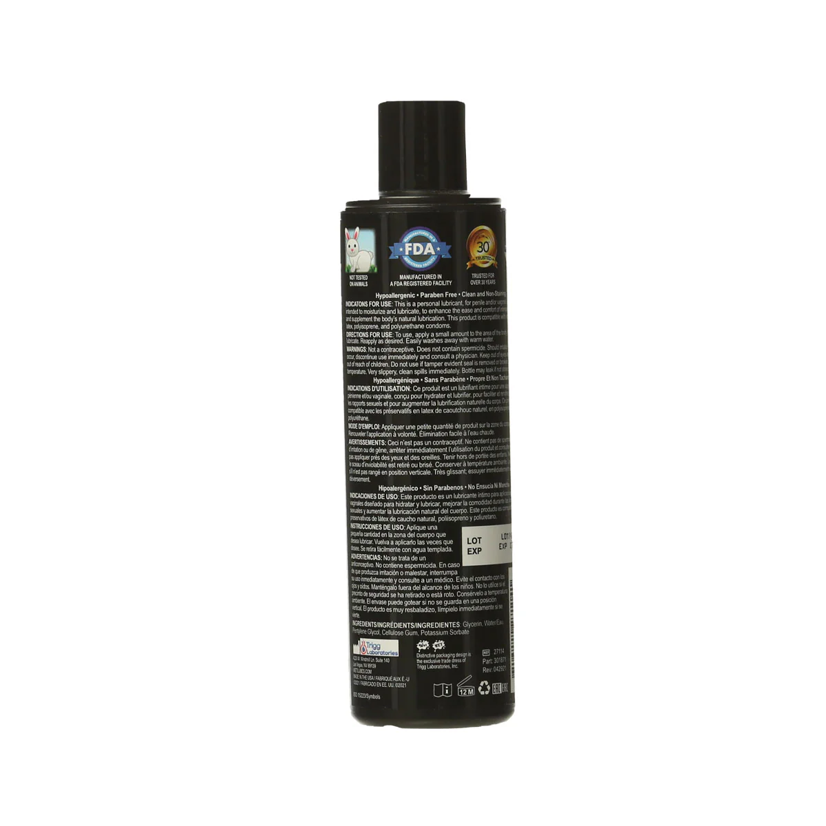Wet Silver Water Based Lubricant – 9 oz.