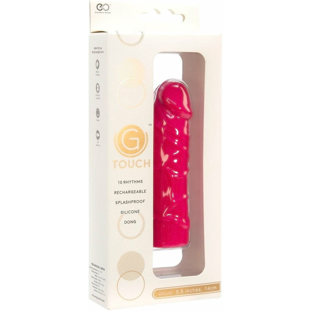 G-Touch Rechargeable Silicone Dong - Pink