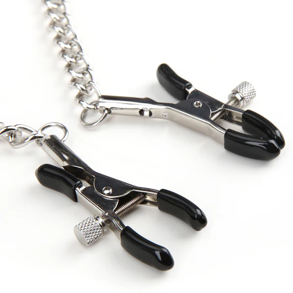 Lux Fetish - Collar and Adjustable Pressure Nipple Clamps