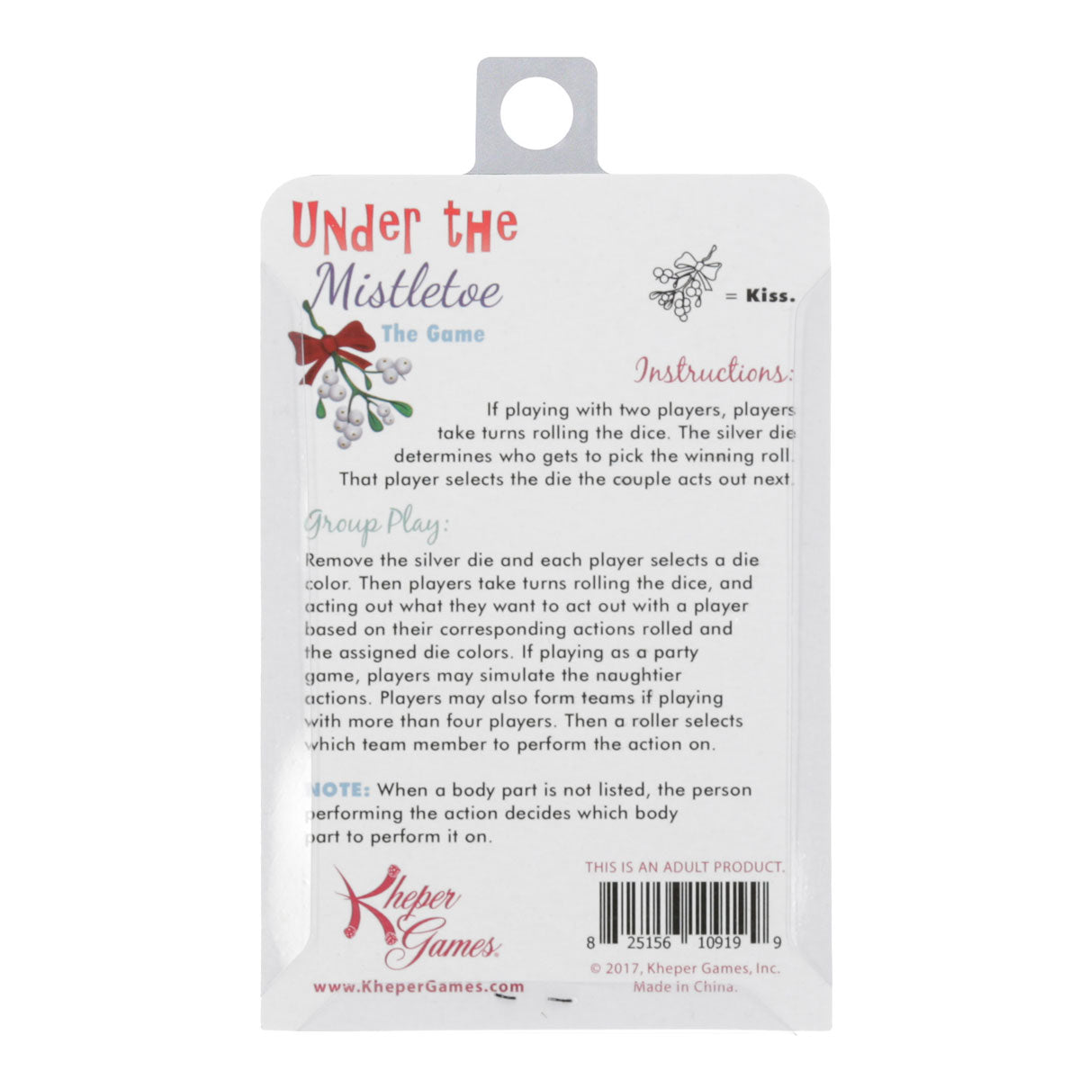 Under The Mistletoe The Game Dice