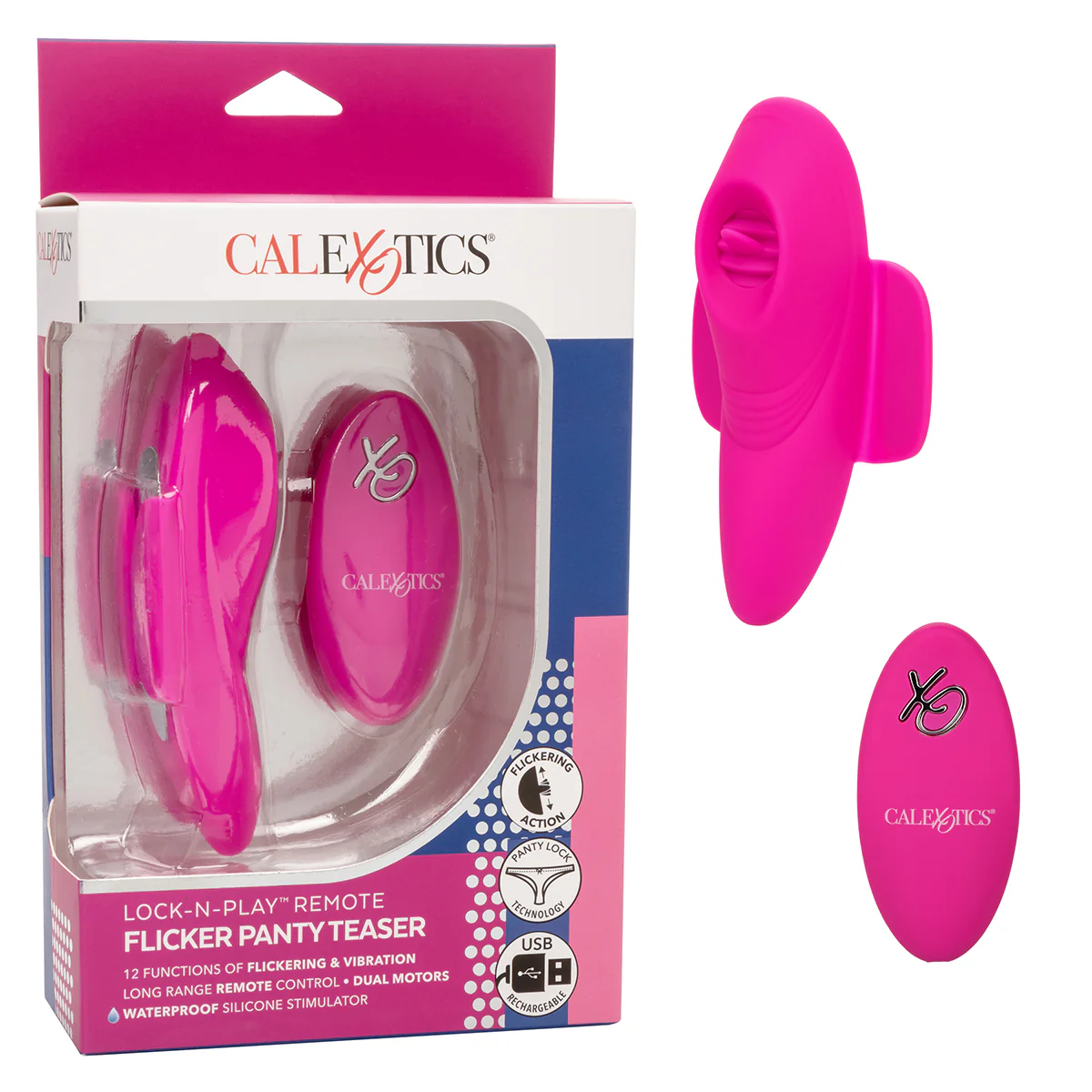 Calexotics - Lock-N-Play Remote Flicker Panty Teaser – Pink