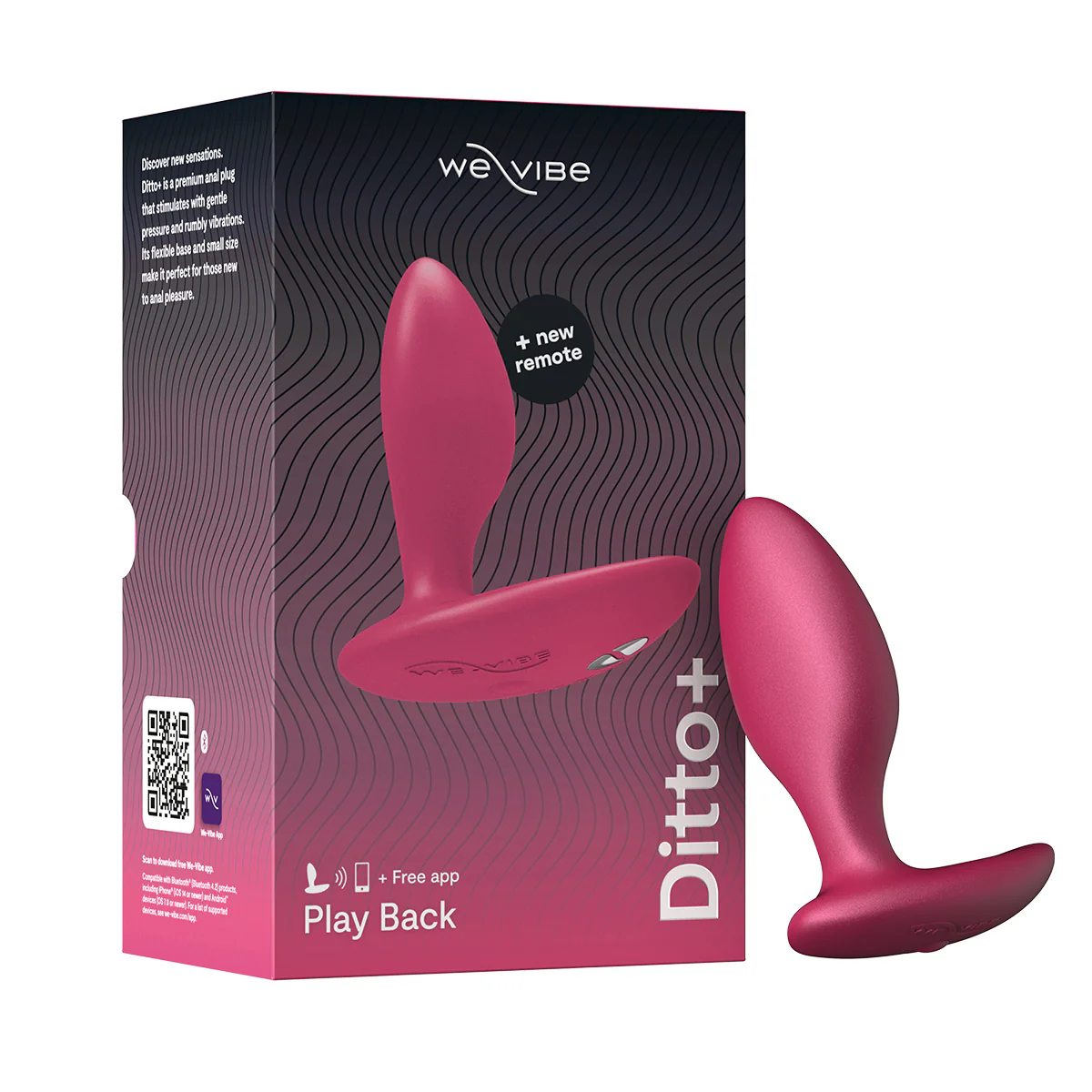 We-Vibe® - Ditto+ - Vibrating Anal Plug with Remote - Cosmic Pink