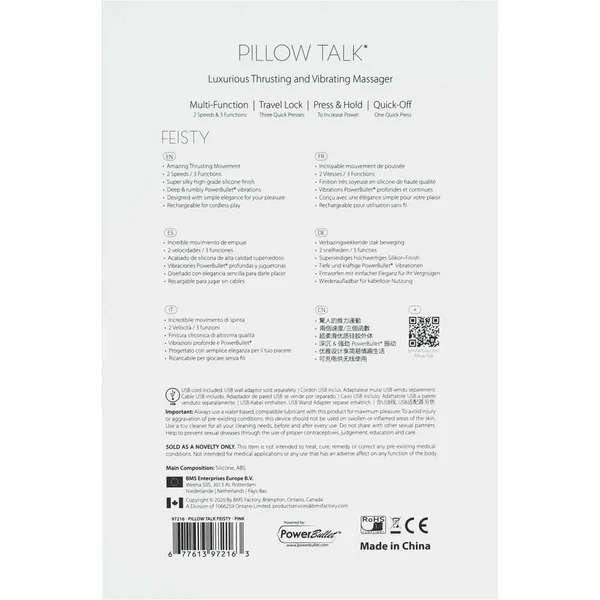 Pillow Talk Feisty -  Thrusting Vibrator - Pink