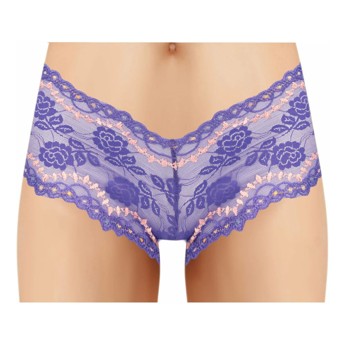 ACI Lace Boyleg with Bead Design - Blue