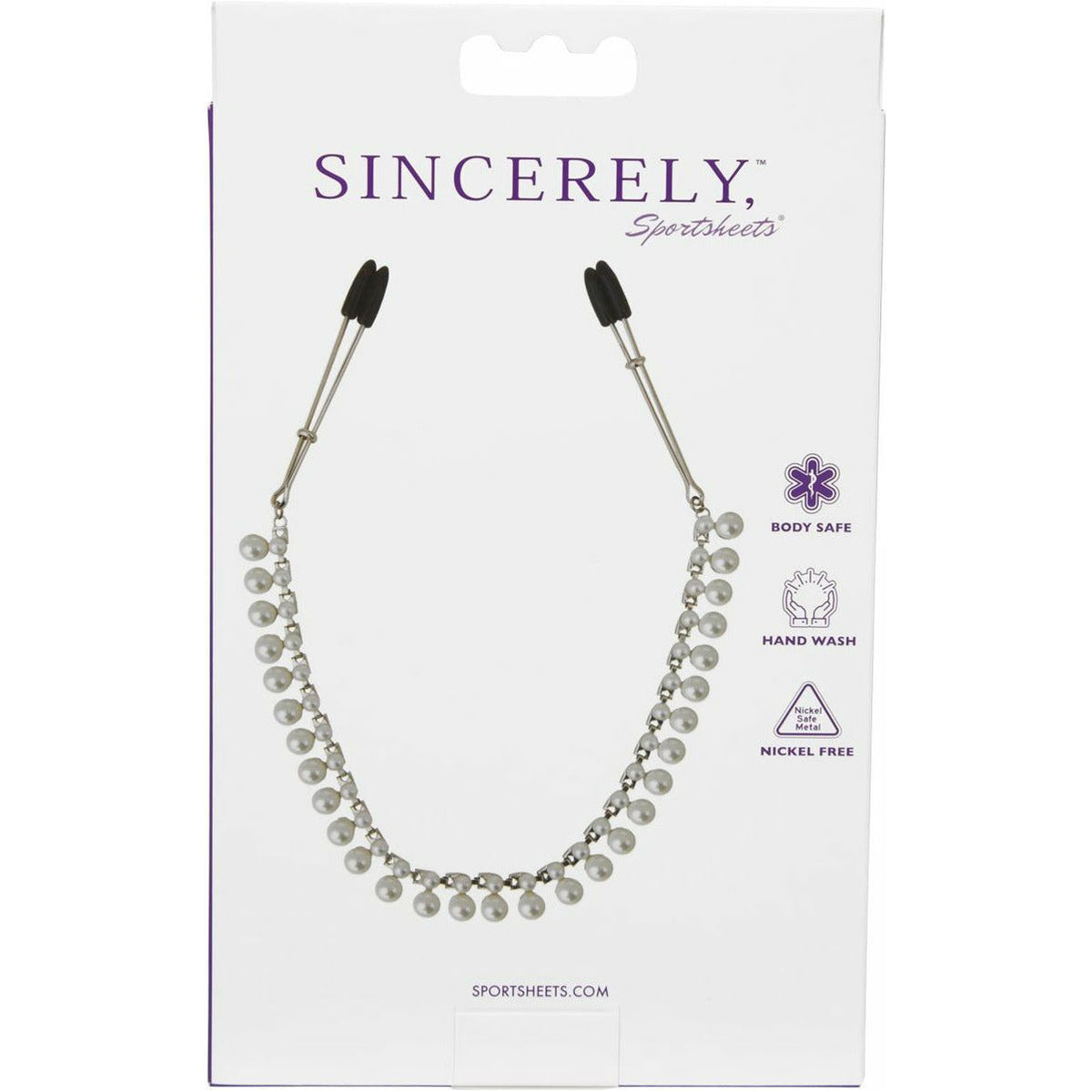 Sportsheets Sincerely - Pearl Chain Tweezer Nipple Clips