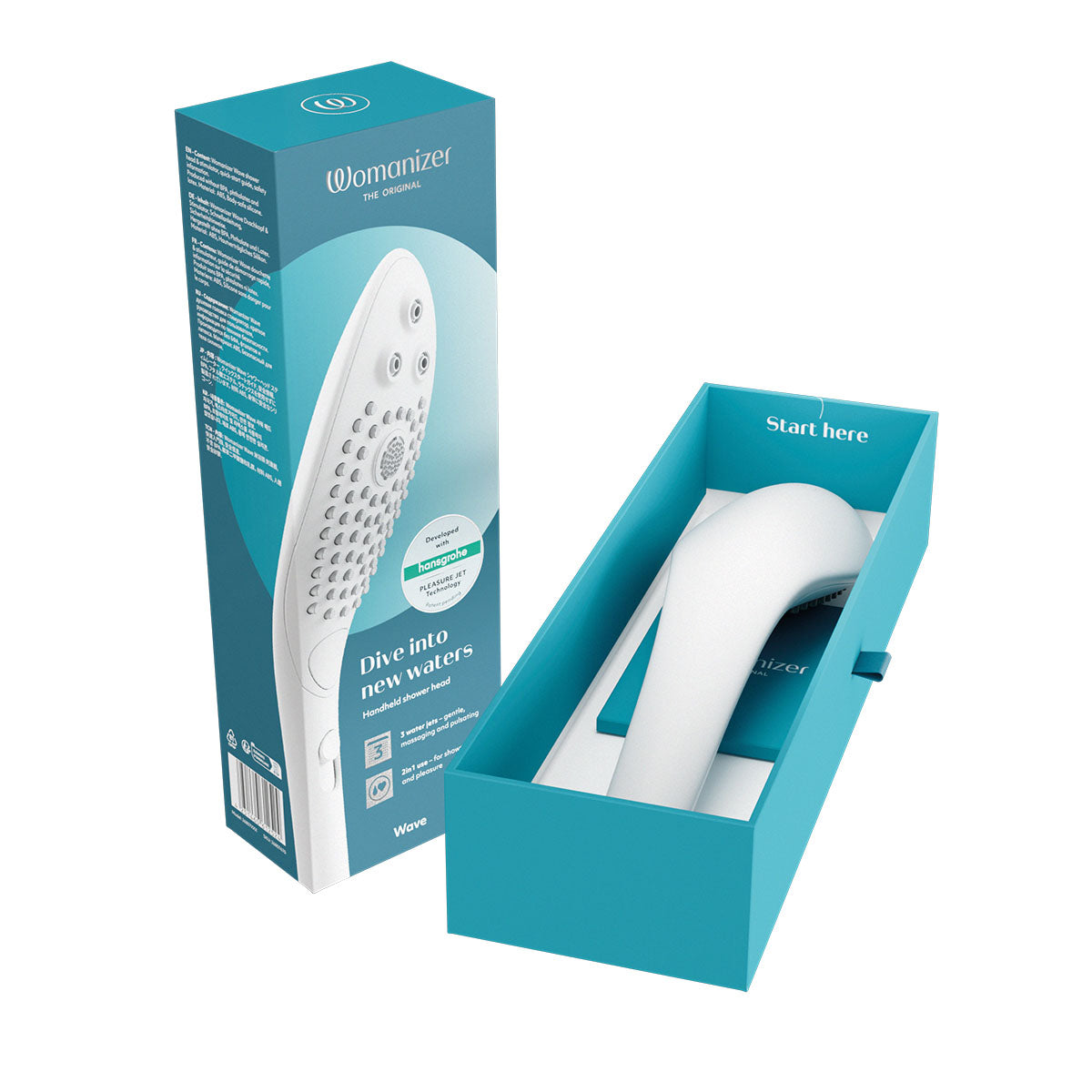 Womanizer® - Wave - Combined Shower Head & Water Massage Clitoral Stimulator - White