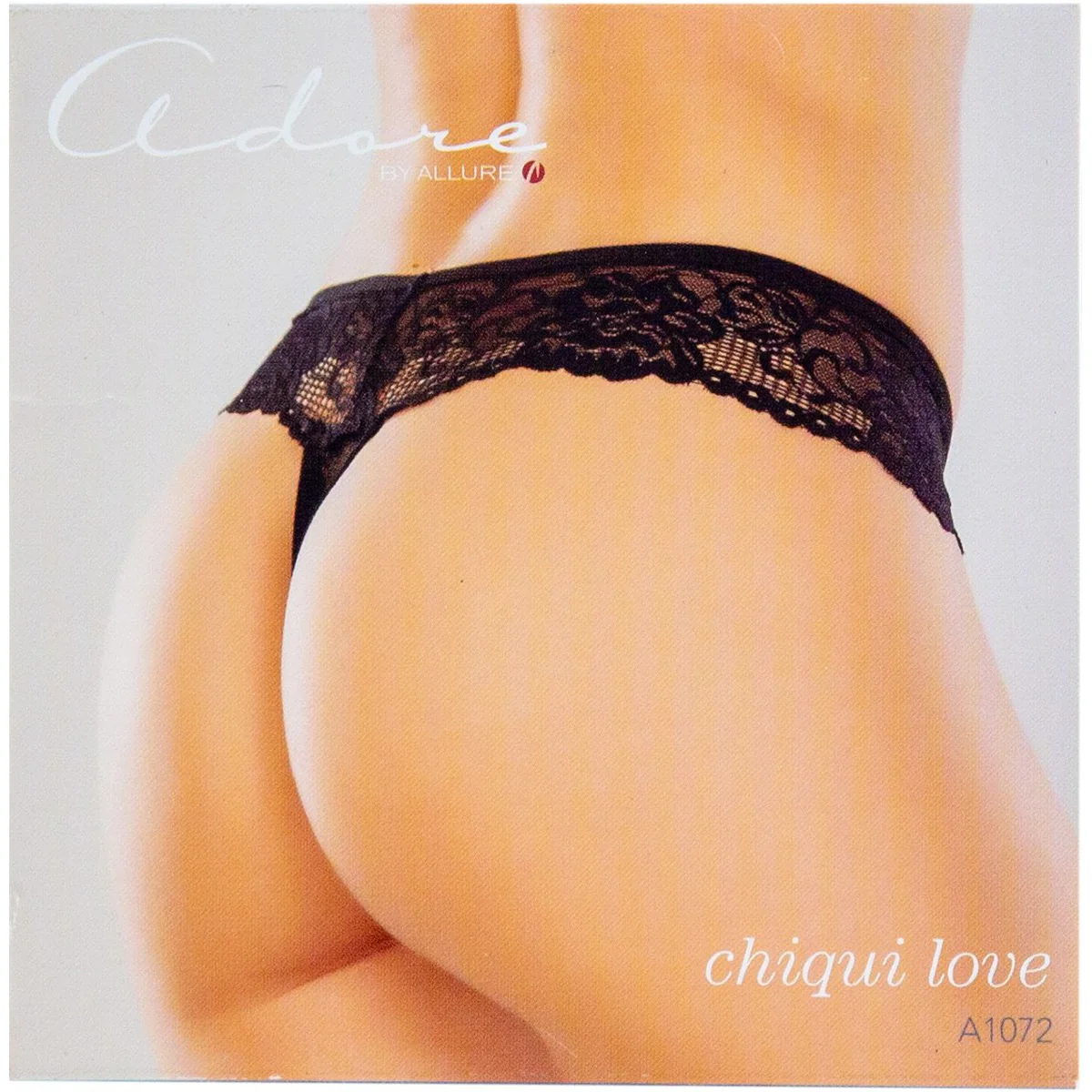 Allure Adore – Lace Crotchless Thong/ Panty - Black