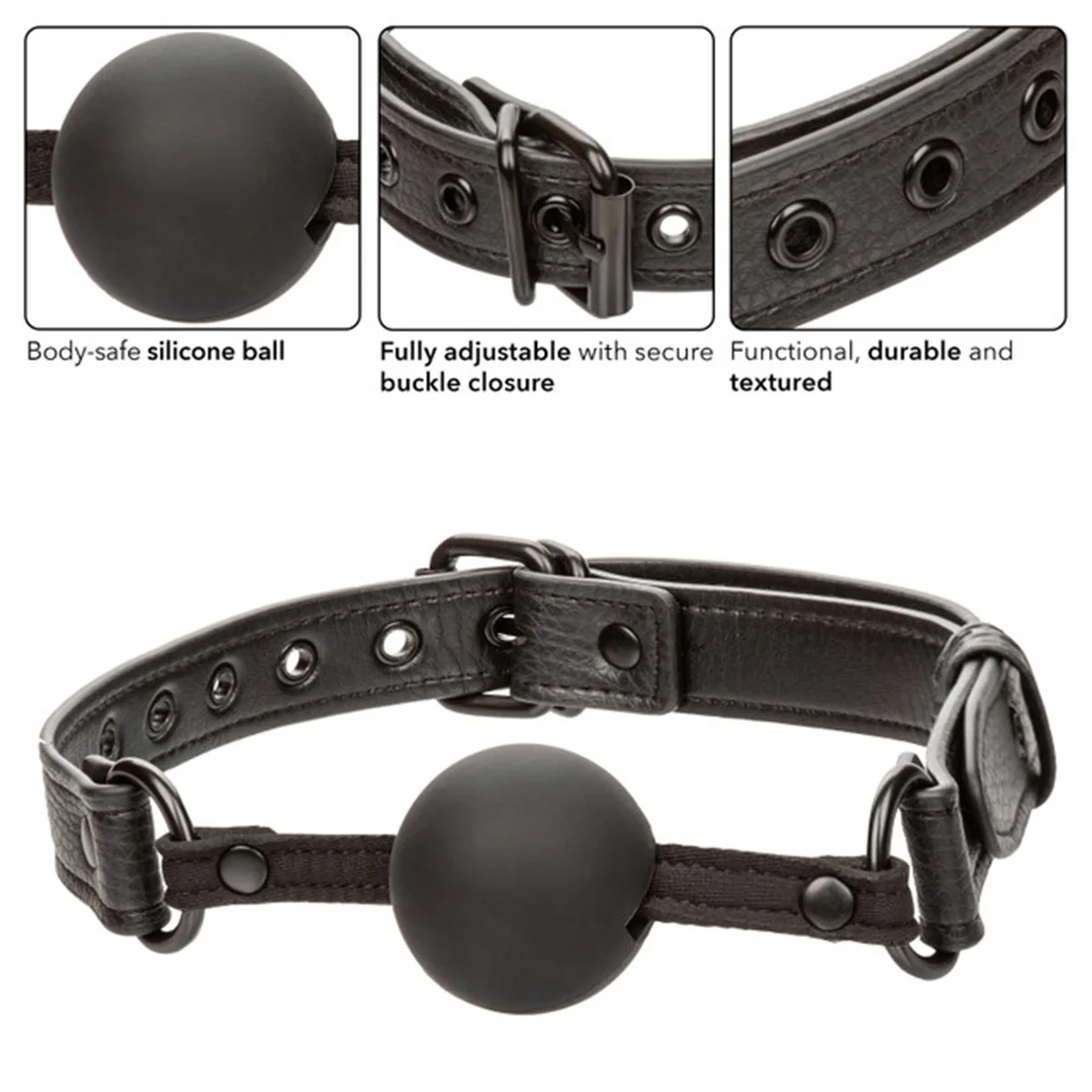 CaleXOtics Nocturnal Collection Ball Gag- Black