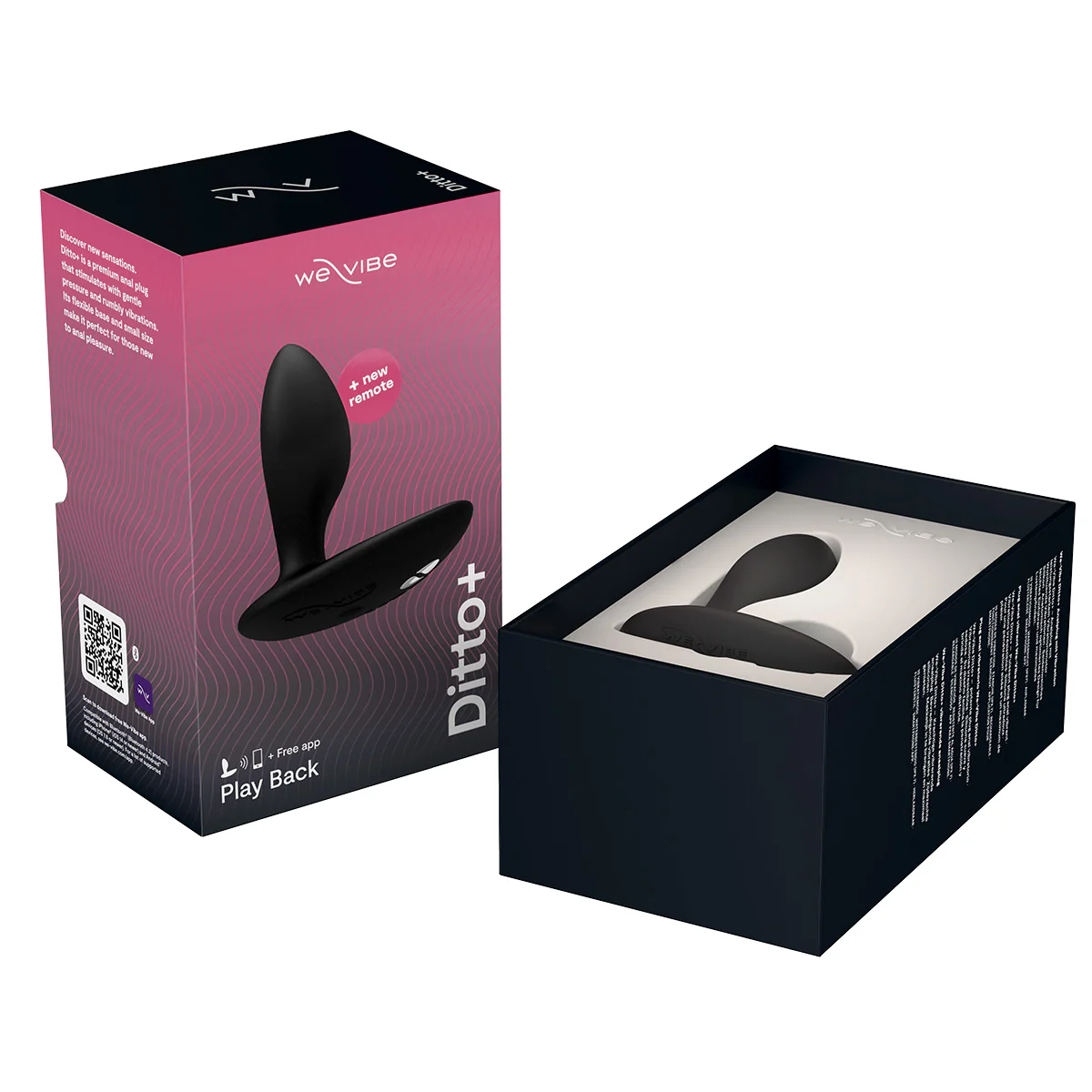 We-Vibe® - Ditto+ - Vibrating Anal Plug with Remote - Satin Black