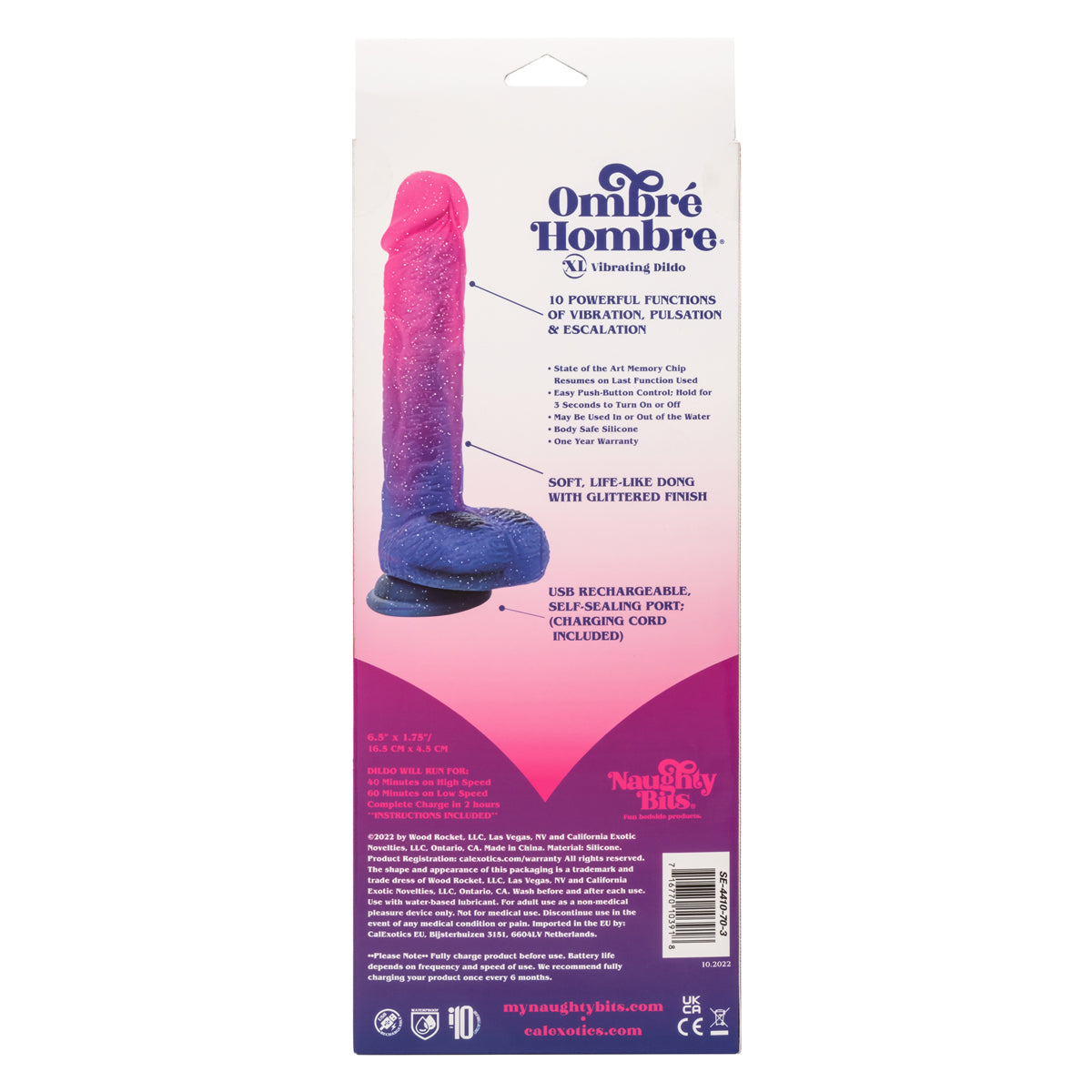CalExotics® - Naughty Bits® - Ombre Hombre XL Vibrating Dildo