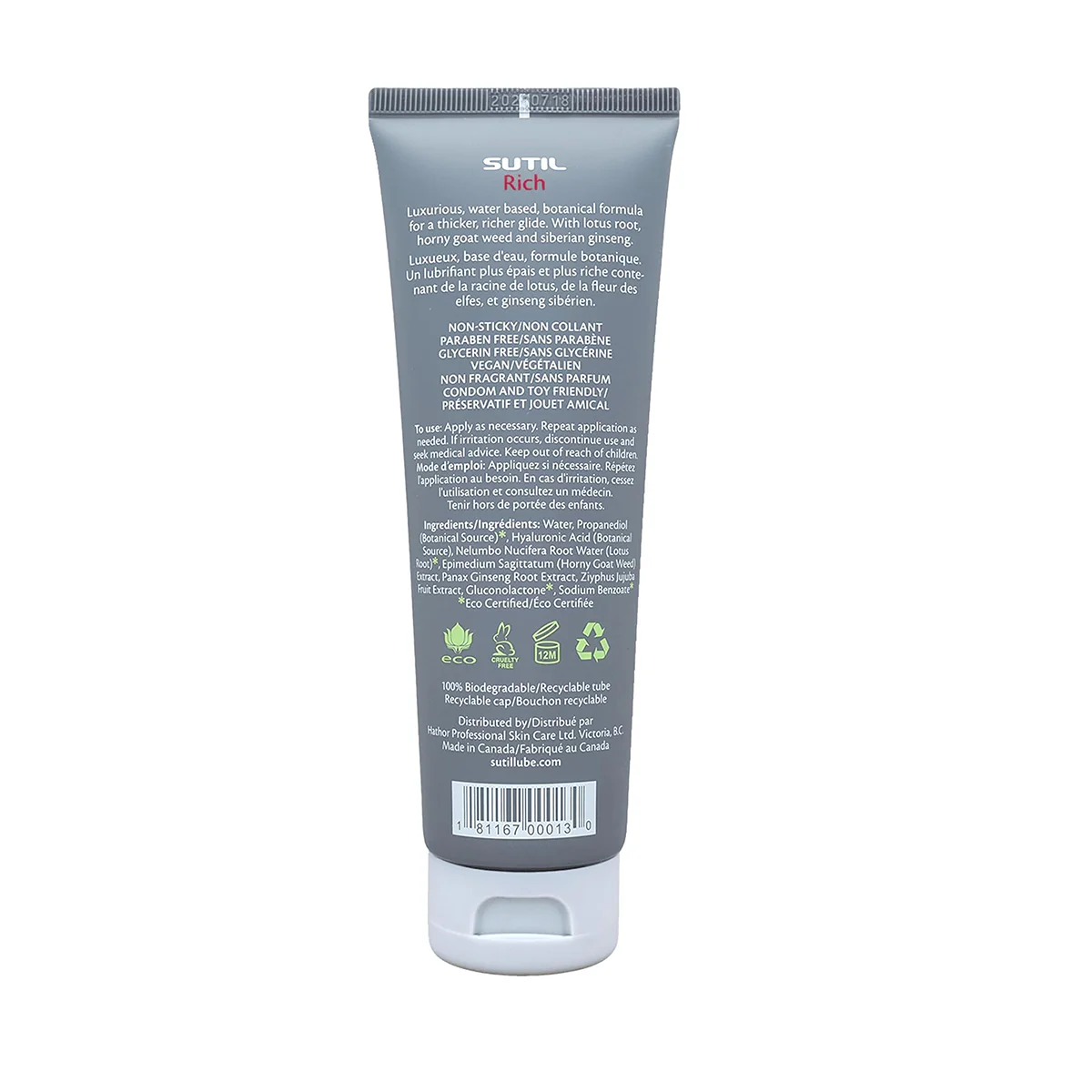 SUTIL Rich Water Based Personal Lubricant – 2 oz/4 oz/8 oz