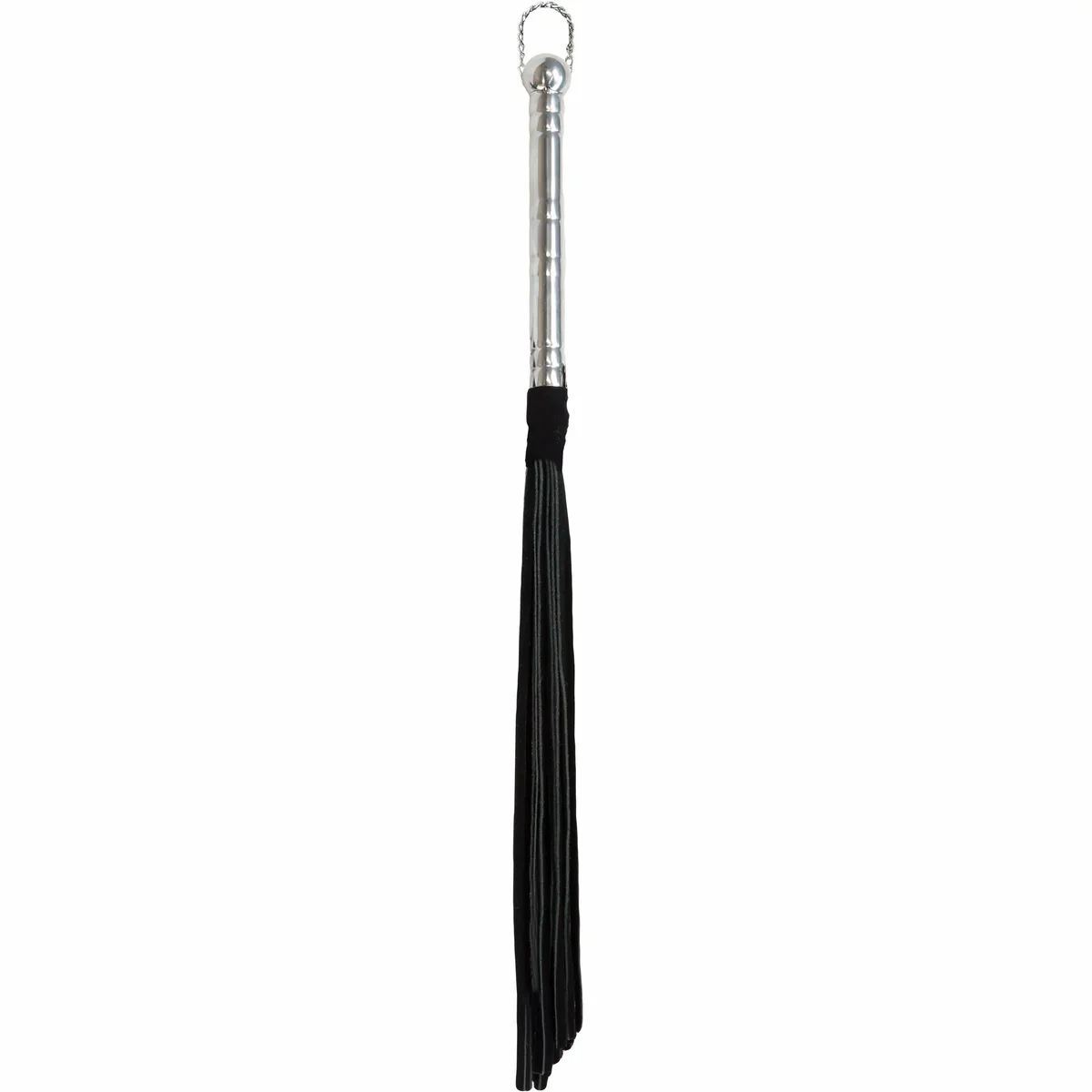 Punishment Black Whip with Silver Handle