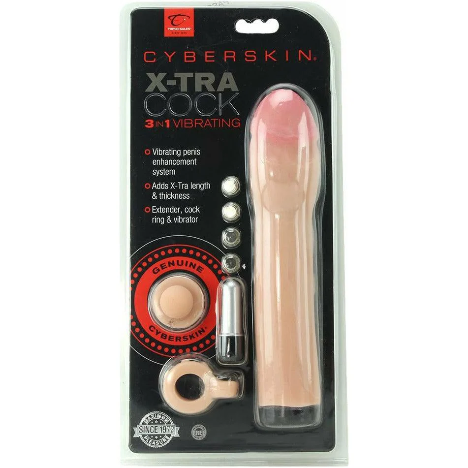 Topco Sales 3 In 1 Vibrating X-tra Cock
