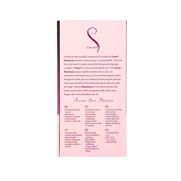 Swan® - Maximum Bullet Vibrator + Silicone Comfy Cuff – Pink