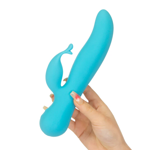 The Kissing Swan® Dual Action Vibrator -  Blue