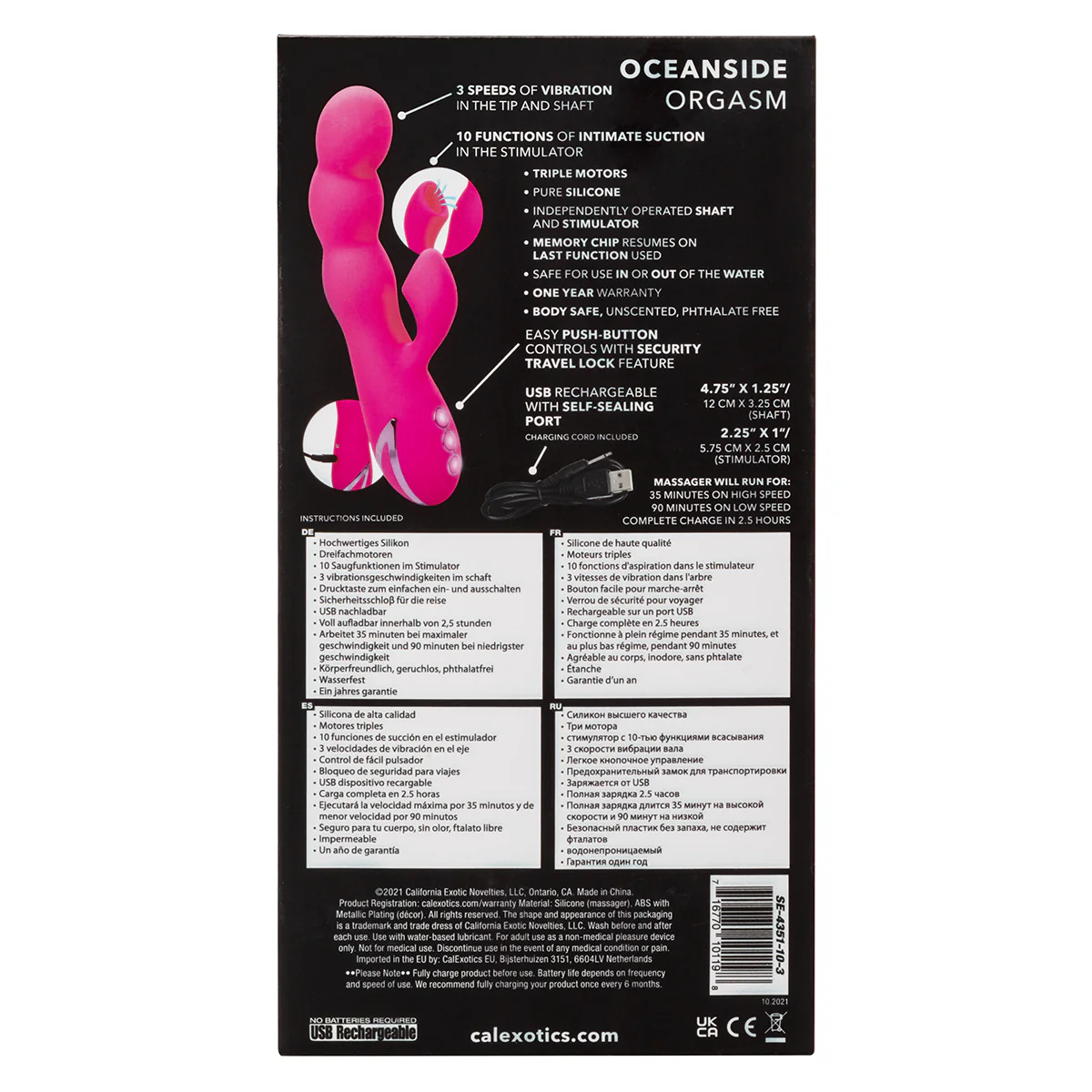 Calexotics - California Dreaming Oceanside Orgasm Dual Vibrator – Fuschia