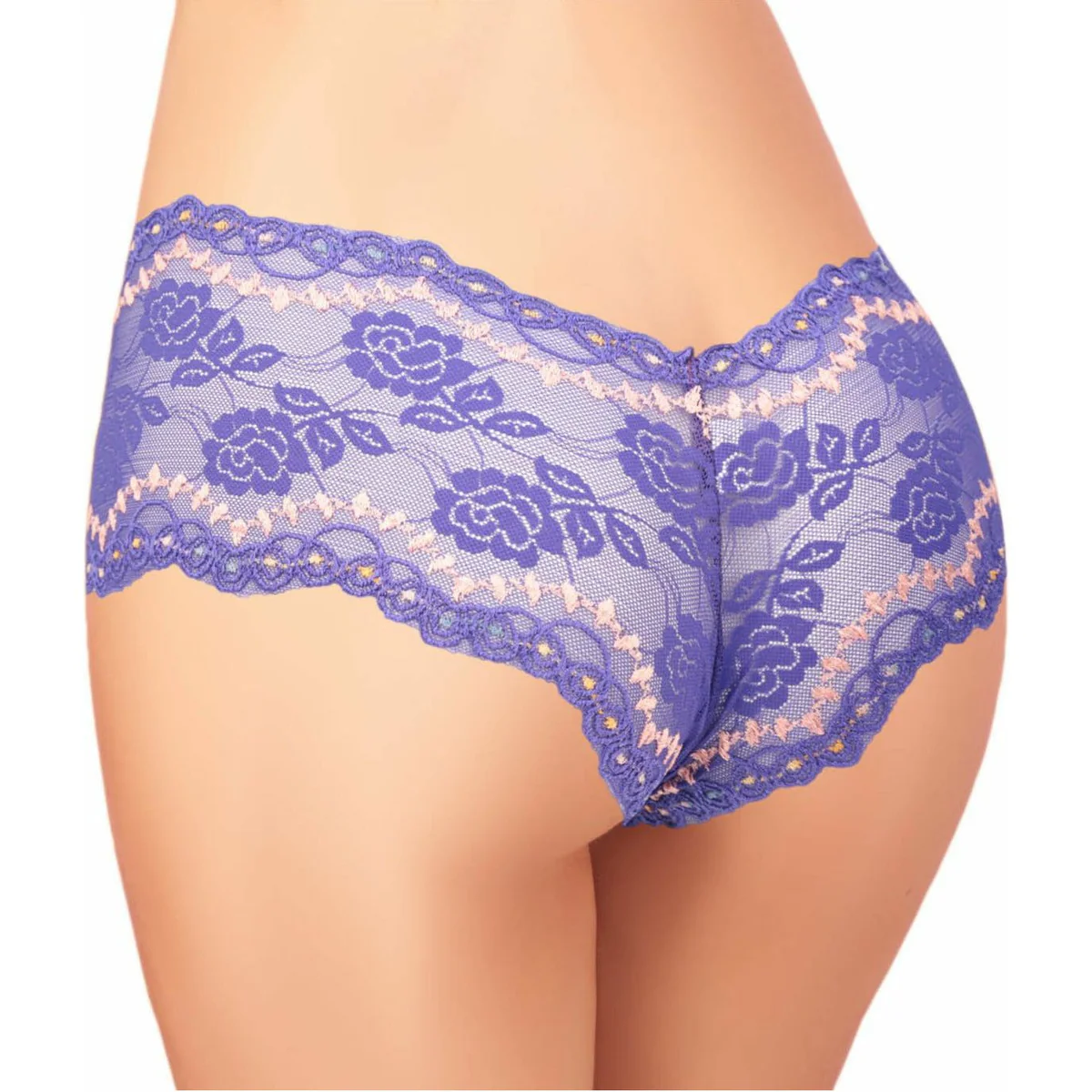 ACI Lace Boyleg with Bead Design - Blue
