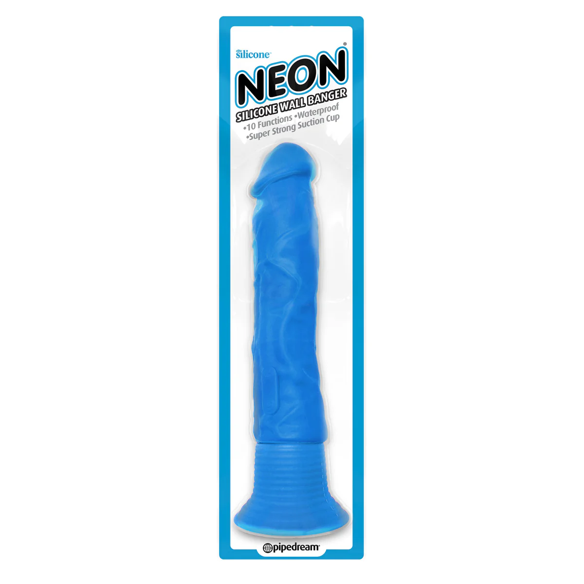 Pipedream - Neon Silicone Wall Banger Vibrating Dildo - Blue