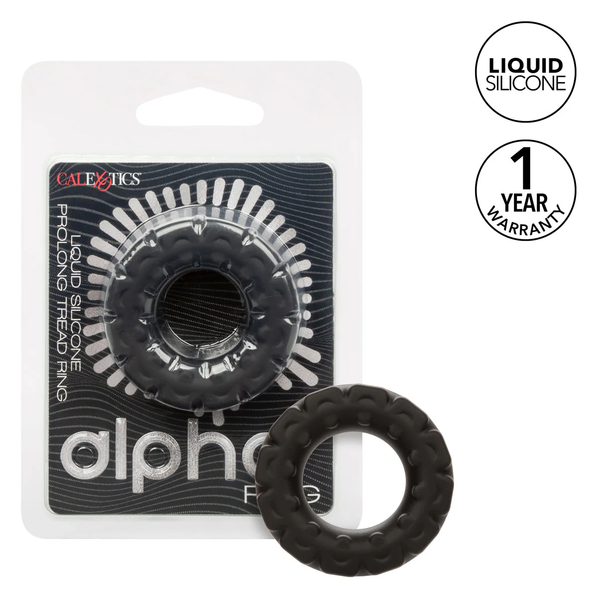 CaleXOtics – Alpha Ring – Liquid Silicone Prolong Tread Ring - Black