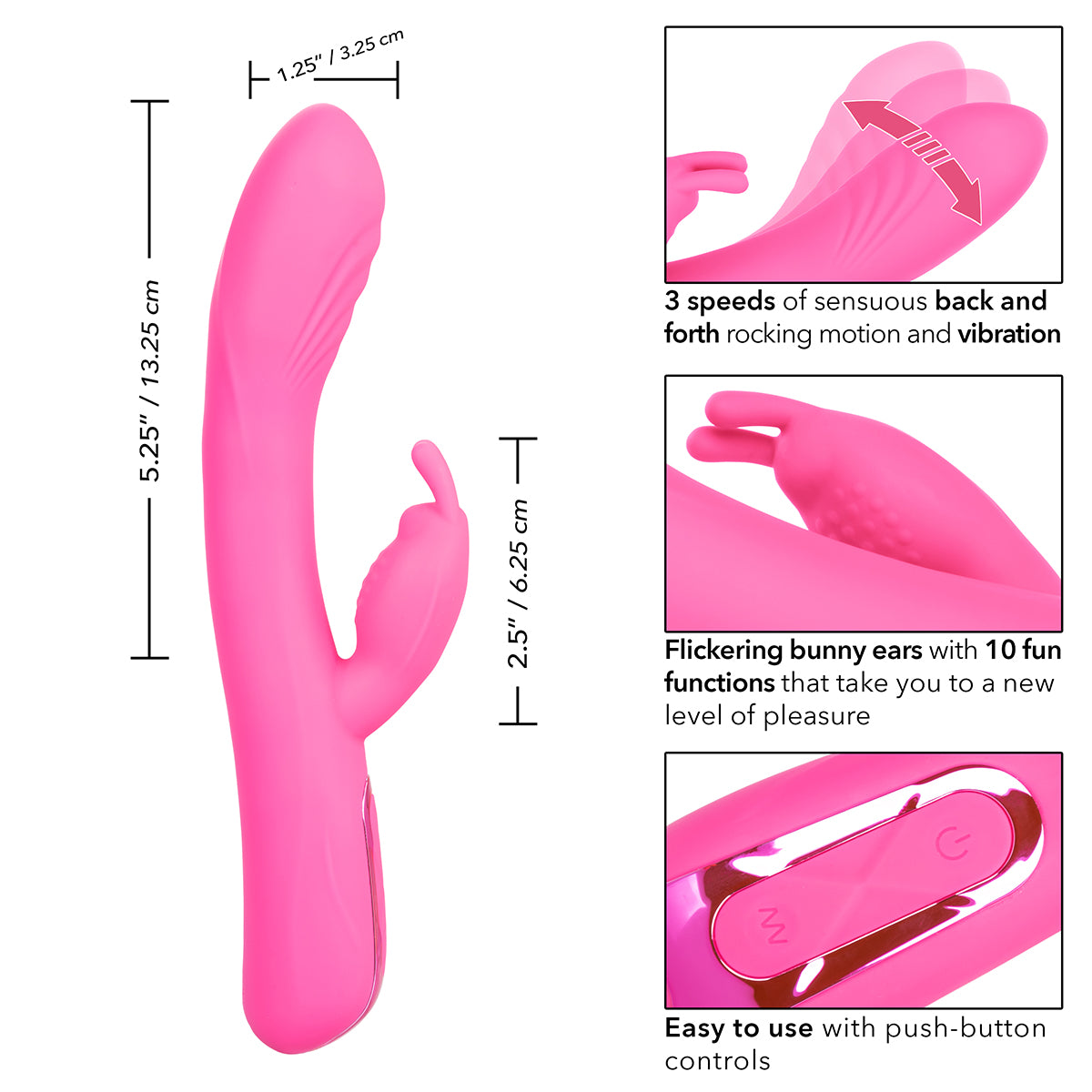 CaleXOtics Jack Rabbit Elite Beaded G Rabbit – Pink