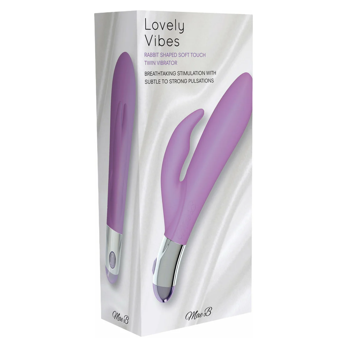 Mae B Lovely Vibes - Rabbit Shaped Soft Touch Twin Vibrator - Purple