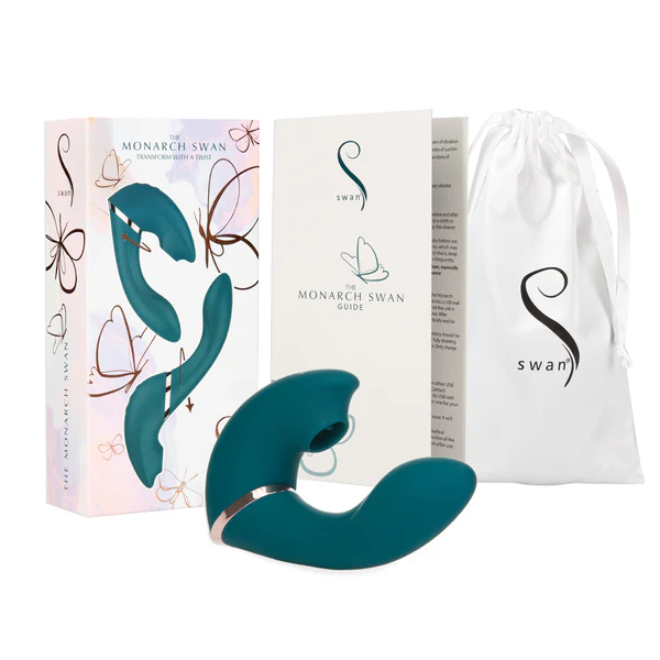 The Monarch Swan®- Transform With A Twist Vibrator & Stimulator - Teal
