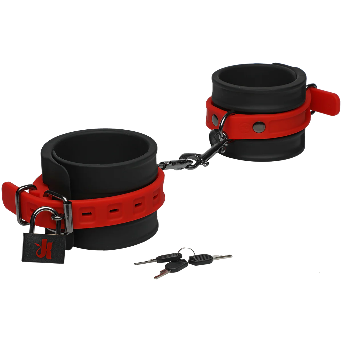 Doc Johnson Kink - Silicone Ankle Cuffs Black & Red