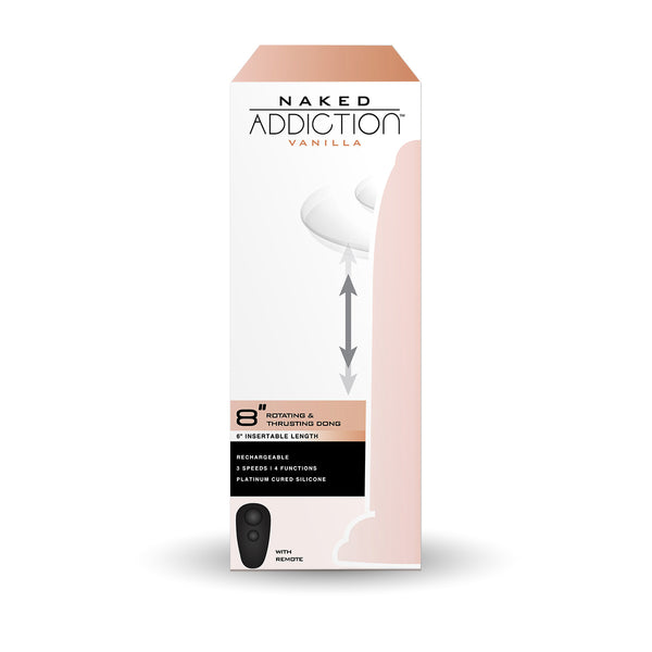 Naked Addiction 8” Rotating & Thrusting Dong - Vanilla - 88825